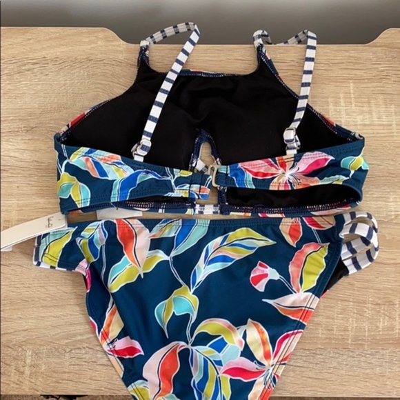 Splendid Womens Tropical Traveler High Neck Bra & Tab Side Pants Size Small - Picture 2 of 6